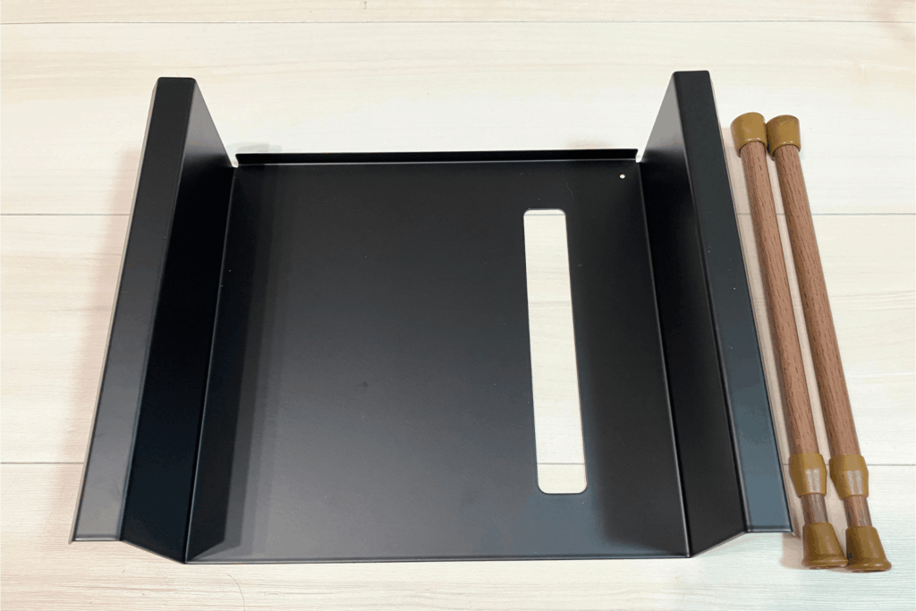 『テーブル下つっぱり棒用収納ラック』の取り付け方