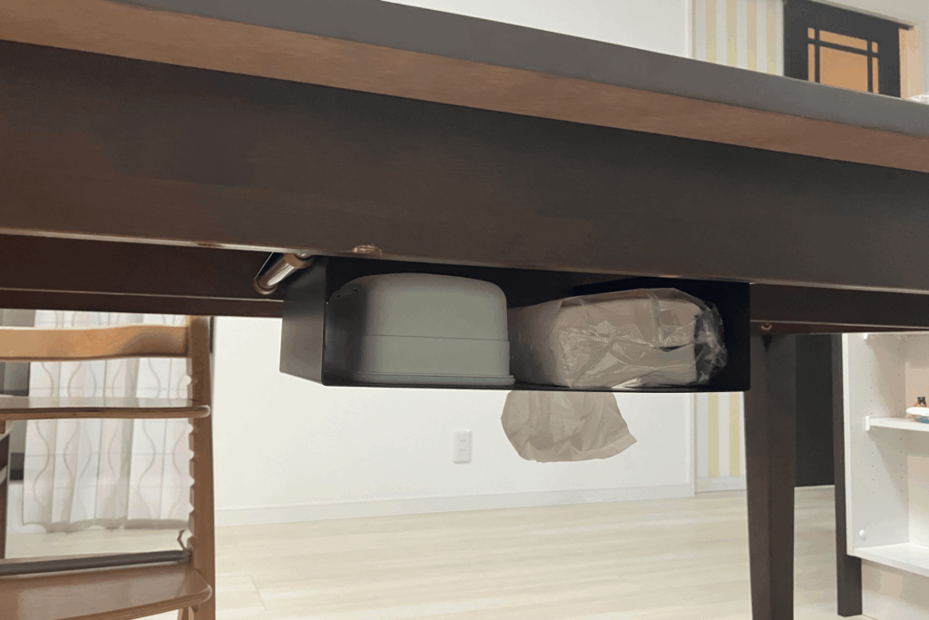 ティッシュの定位置が決まった