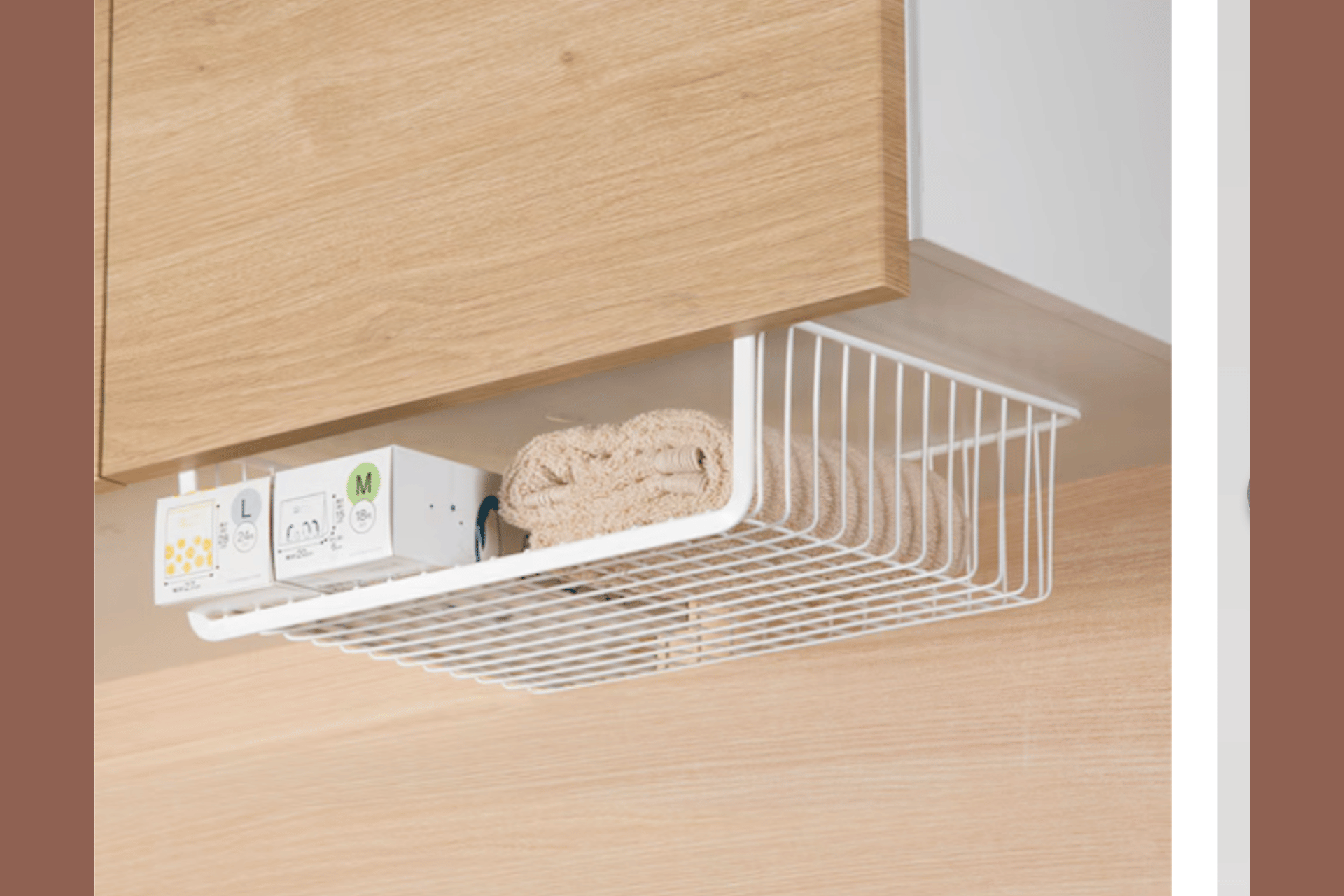 棚下ラック・バスケットを取り付ける