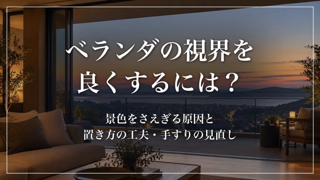 ベランダ　視界　ガラス手すり　ガラス　手摺　景色　視界を遮る原因　手すりの見直し